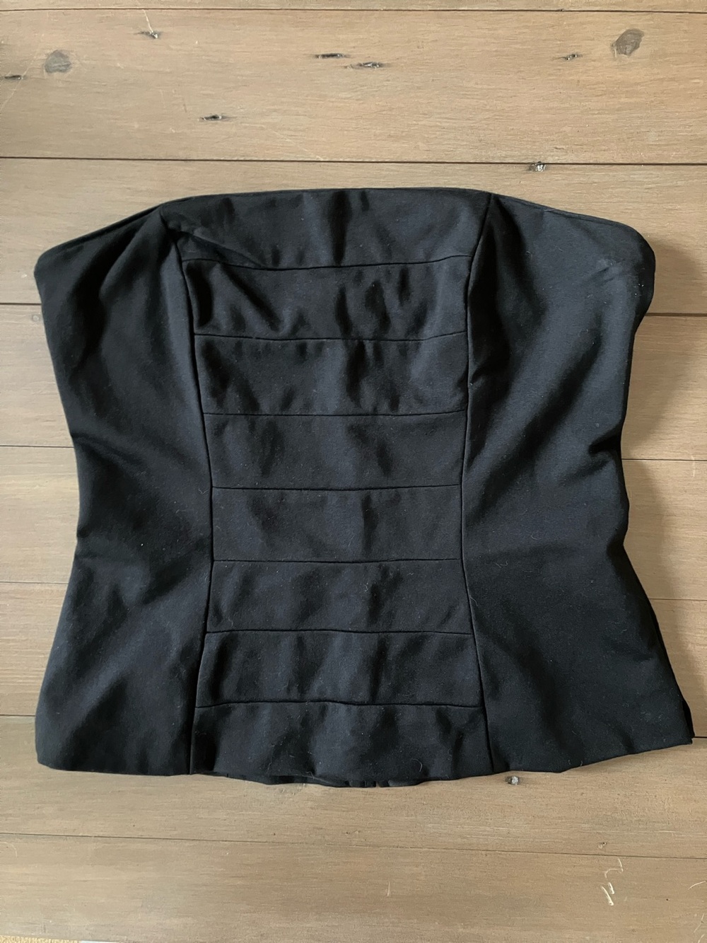 White House Black Market Black Strapless Bustier Top